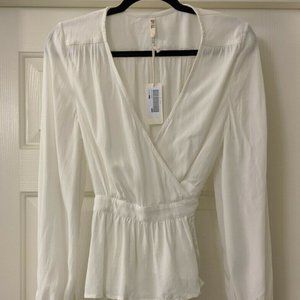 Sample Spell & the Gypsy Collective Designs Wrap Tie Blouse - White - Sz S